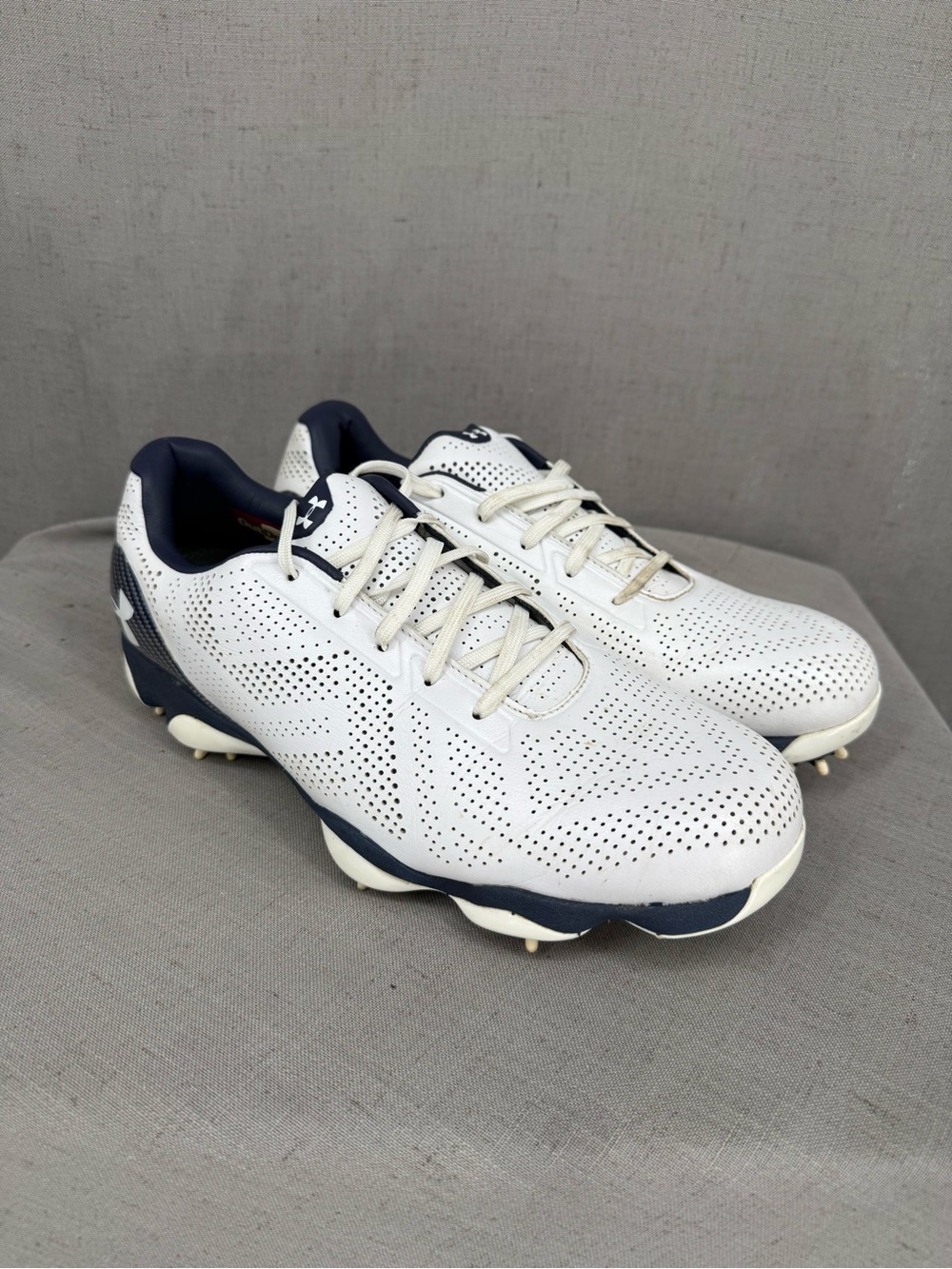 Under Armour UA Drive One Men's Golf Shoe WHT/MDN Sz 8.5